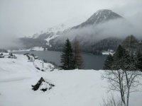 Zima v Davosu ve Švýcarsku