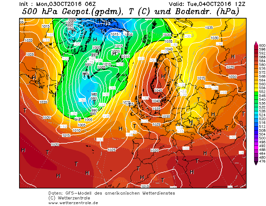 Synoptická situace nad Evropou v příštích dnech