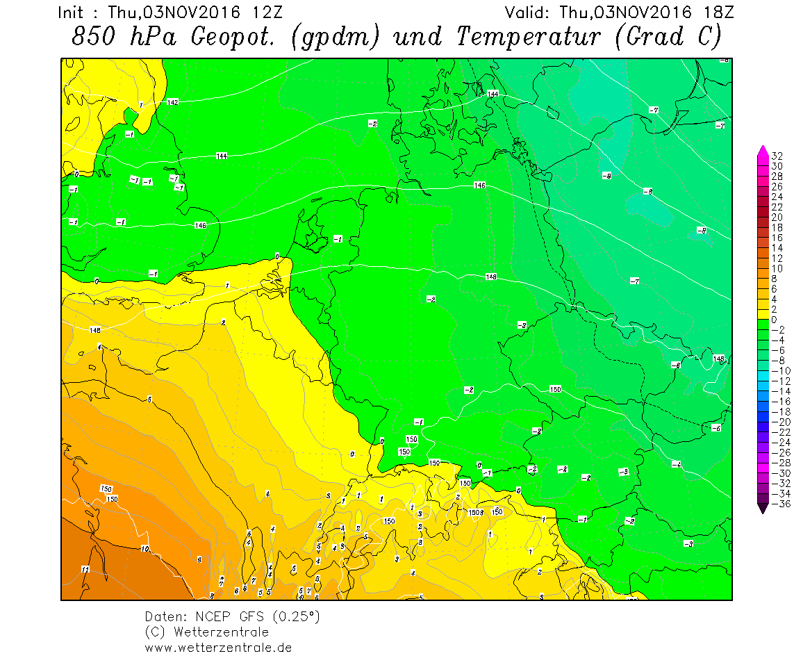 Synoptická situace na začátku listopadu