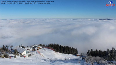 Snímek z webkamery Velký Javor v Bavorském lese