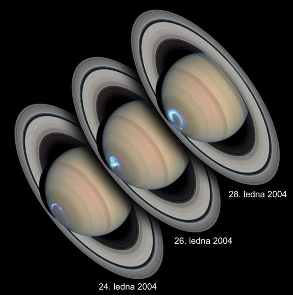 Rozpadající se bouře na povrchu Saturnu