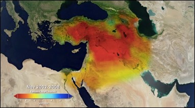 Nárůst teplot na blízkém východě