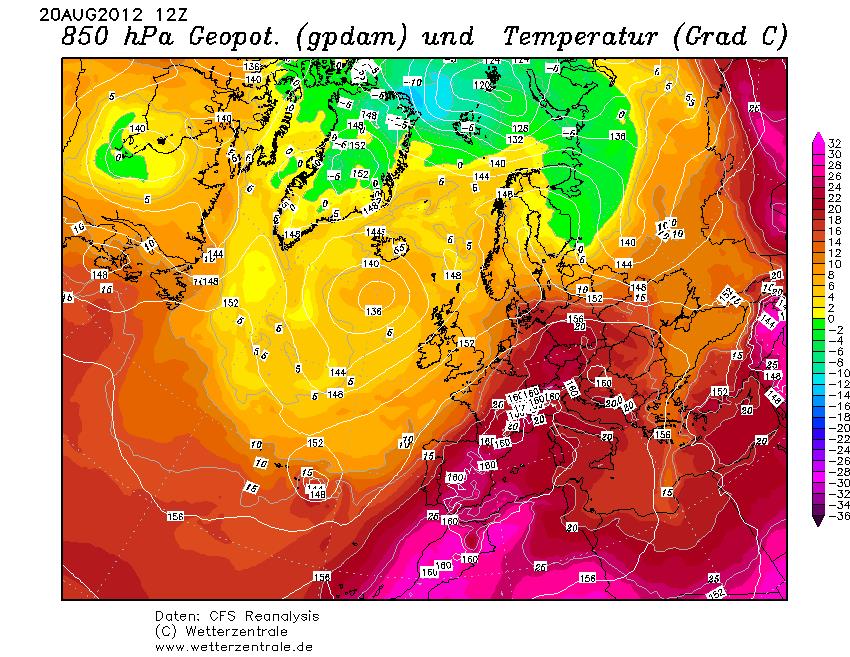 Vysoké teploty ve střední Evropě