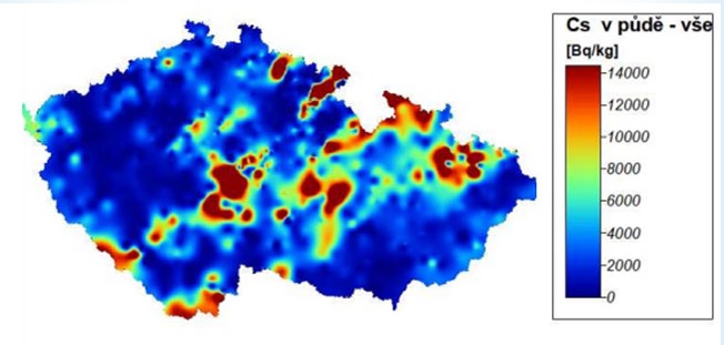 Znázornění CS v půdě na přehledové mapce