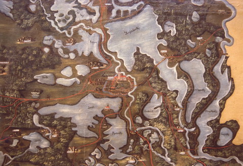 Vyobrazení vodního díla na staré mapě