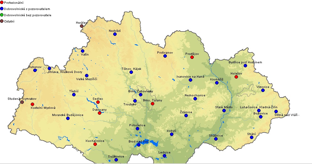 Meteorologické stanice na území jihomoravského kraje