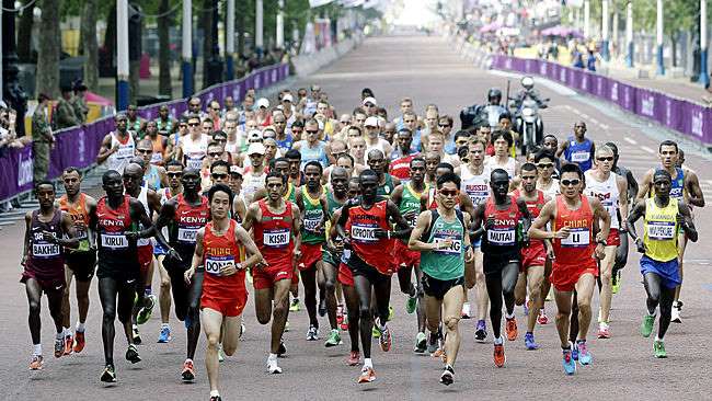 Snímek běžců na Olympijských hrách