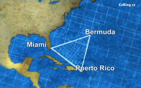 Vytyčení Bermudského trojúhelníku v oblasti Atlantského oceánu
