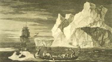 Historický obraz zachycující Cookovu loď