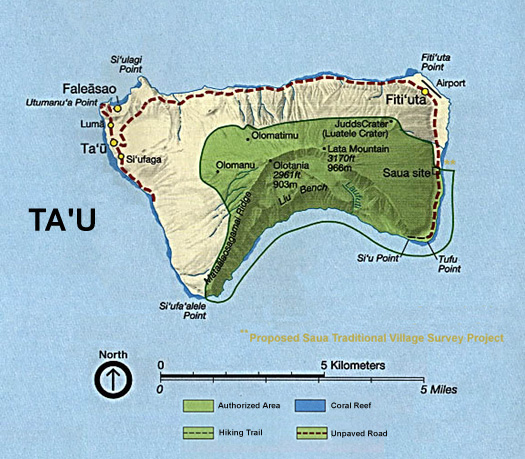 Mapa ostrova Tau