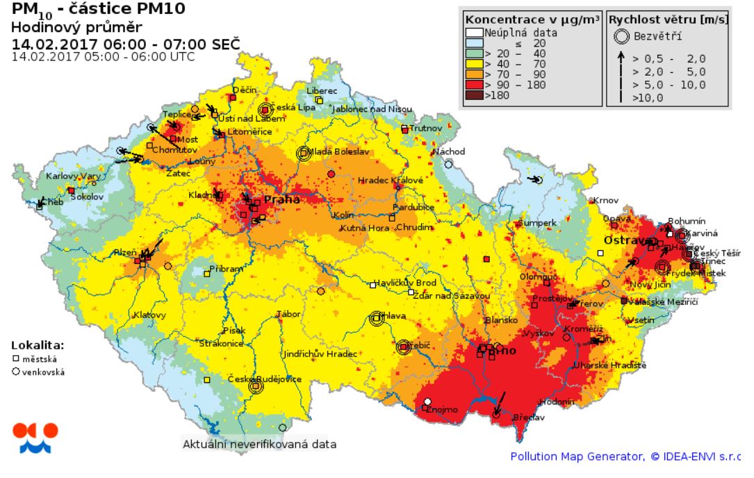 Smogu je nad naším územím hodně, největší koncentrace jsou ve velkých městech
