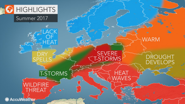 Předpověď léta v meteorologické předpovědi na rok 2017