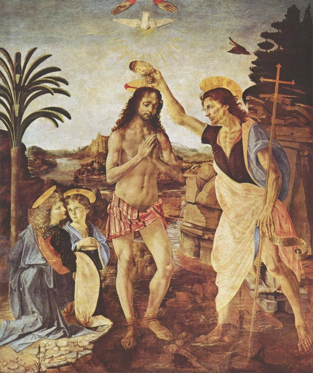Dobový obraz křtícího svatého Jana Křtitele