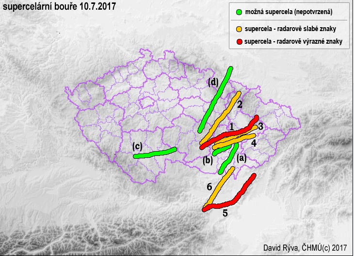 Supercelářní bouře 10. července 2017 nad územím České republiky