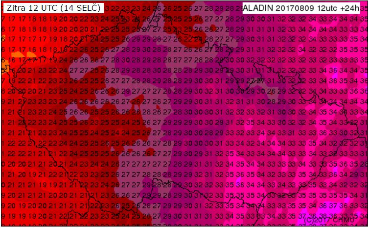 Vysoké teploty nad 30 °C v polovině září roku 2017 