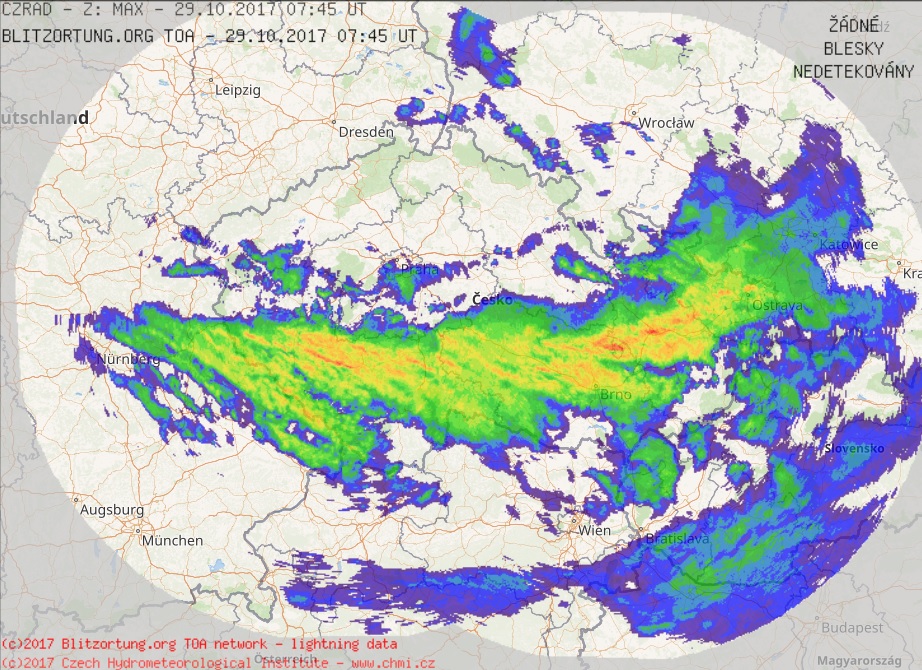 Radarový snímek říjen 2017