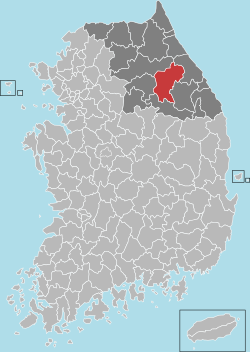 Mapa okresů v Koreji