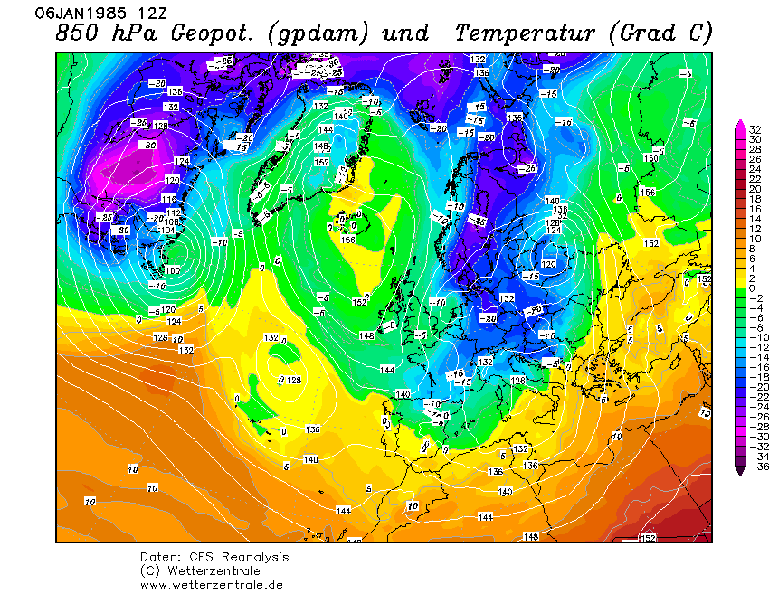 Nízké teploty ve střední Evropě oproti normálu