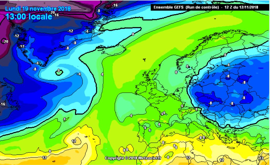 teplota v hladině 850 hPa