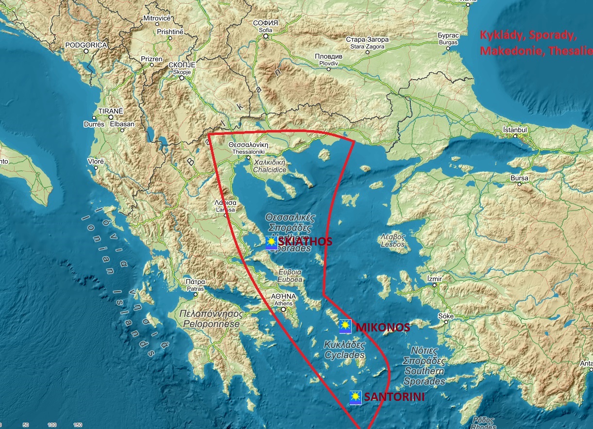 Mapa oblasti Chalkidiki