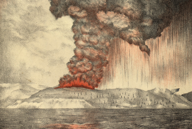 Obraz výbuchu sopky Krakatoa