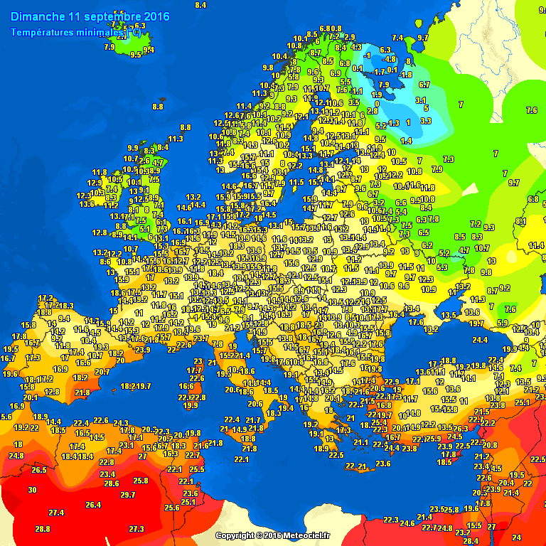 Teploty se ve středí Evropě pohybovaly v poledne okolo 15 °C
