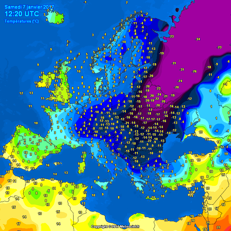 Velice chladný vzduch od severovýchodní Evropy