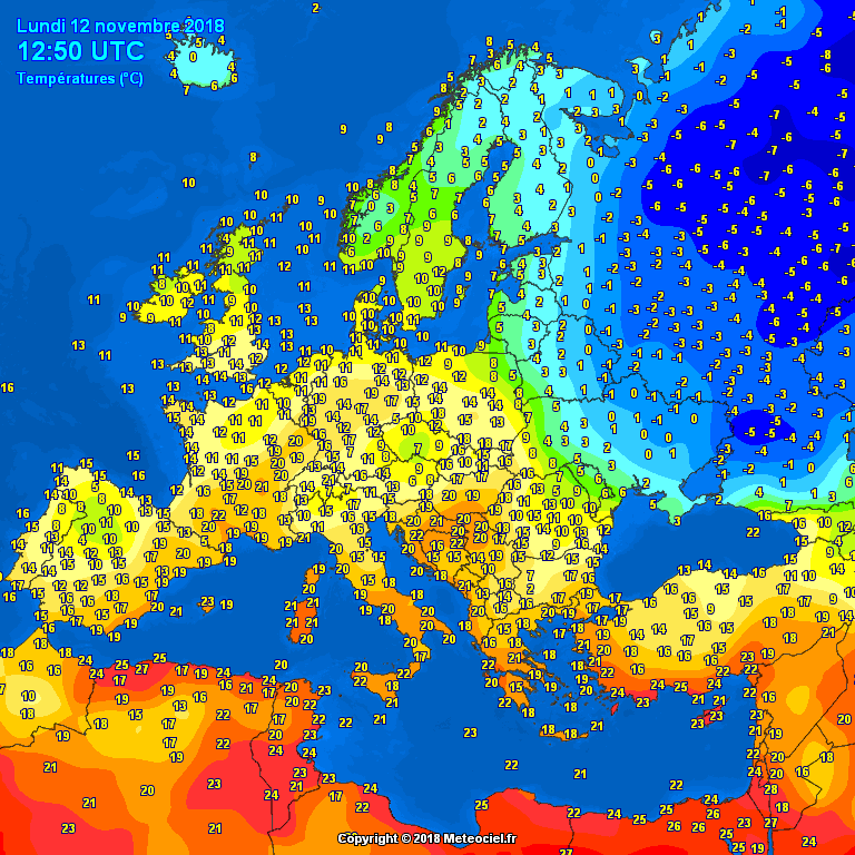 teploty v Evropě