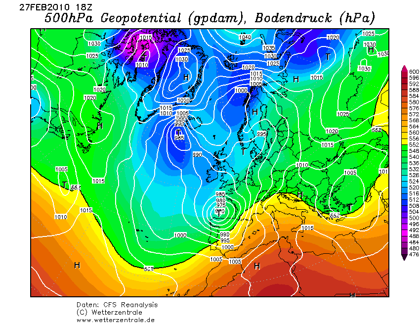 Synoptická situace z 27.2.2010